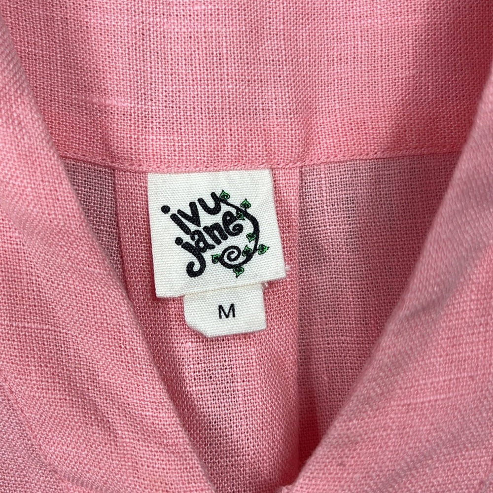 Ivy Jane Linen Pink Sleeveless V-Neck Top Medium - Picture 2 of 7